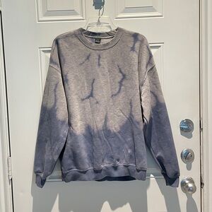 Wild Fable Gray Blue Tie-Dye Crewneck Sweatshirt Medium Fleece Athleisure Soft